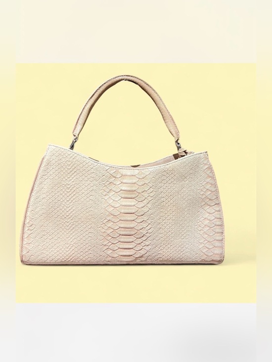 Brahmin Handbags - Brahmin Pale Pink Textured  Snake-Embossed Top-Handle Crossbody Rare